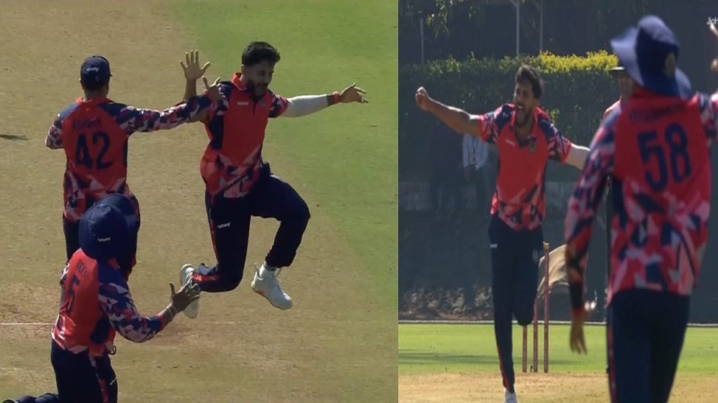 Nitish Kumar Reddy takes hat trick in SMAT 2025