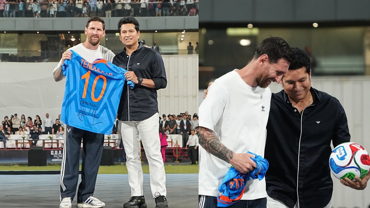Sachin – Messi : ఫుట్ బాల్ జెర్సీ నెం.10 తో క్రికెట్ జెర్సీ నెం.10.. సచిన్, మెస్సి ఫొటోలు వైరల్..