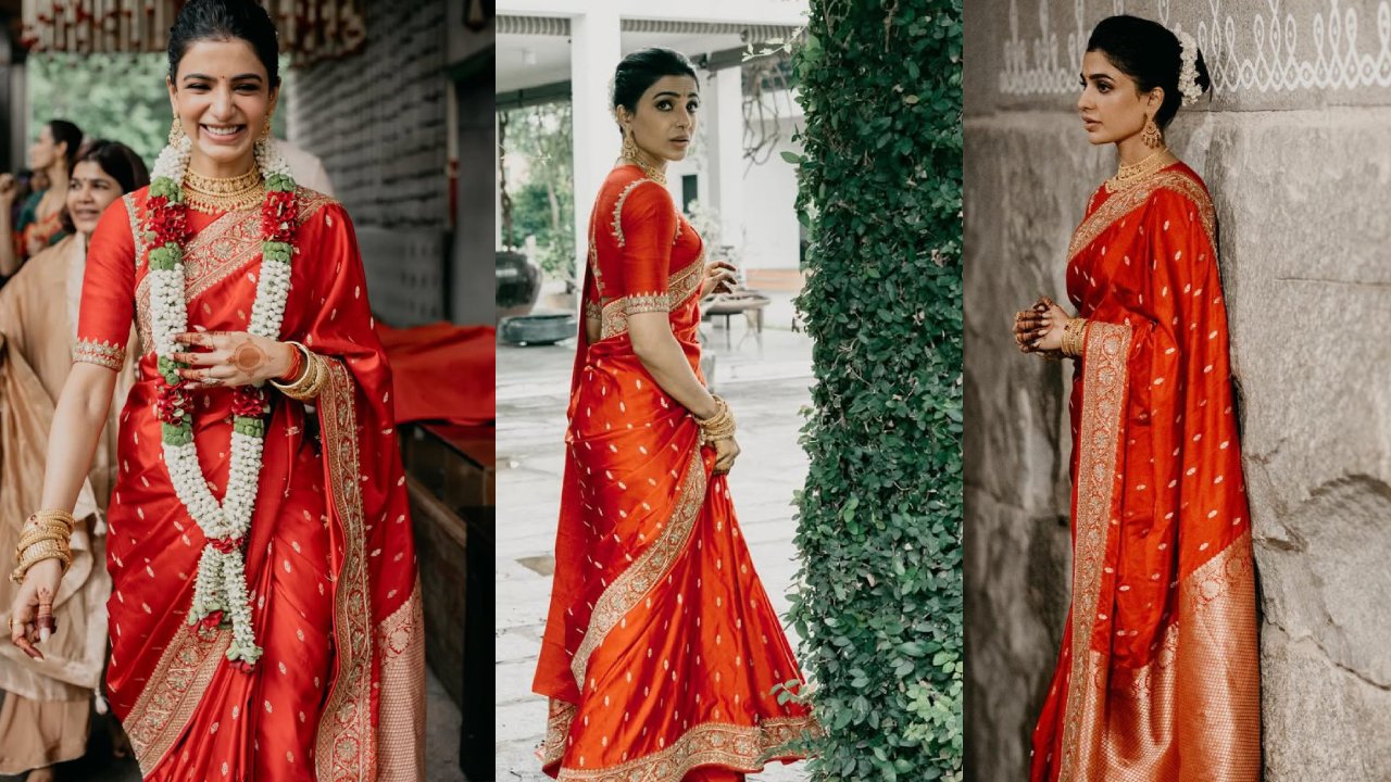 Samantha : సమంత – రాజ్ నిడిమోరు పెళ్లి.. పెళ్లి చీరలో సమంత సోలో ఫొటోలు చూశారా?