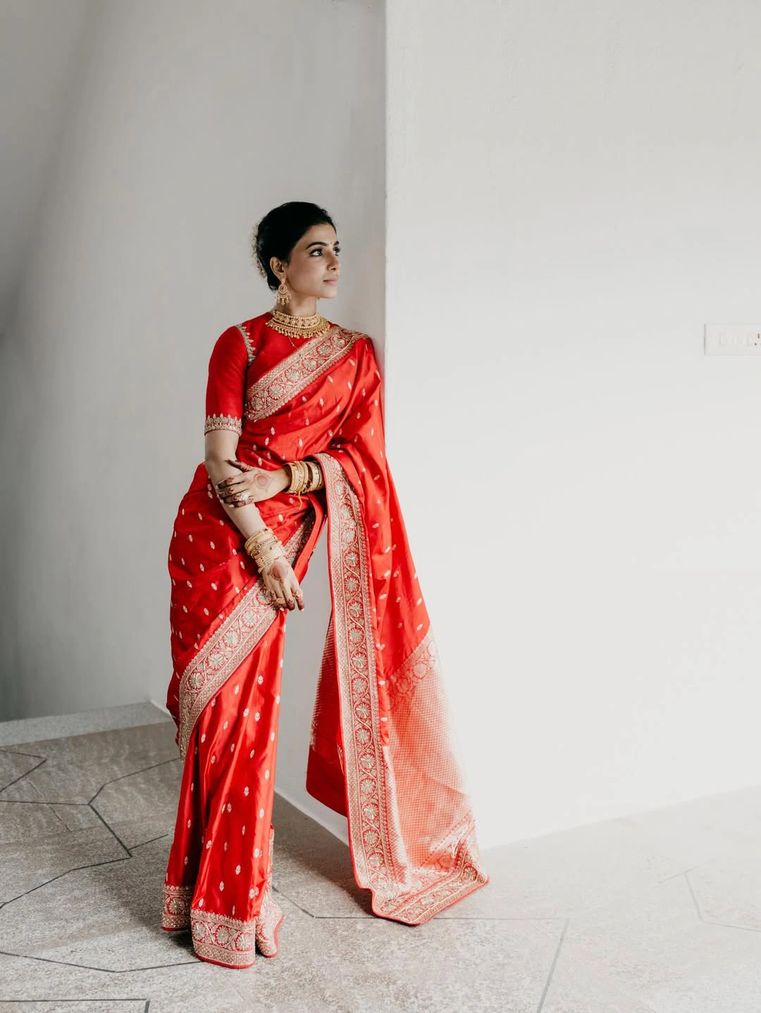 Samantha Photos in Wedding Saree