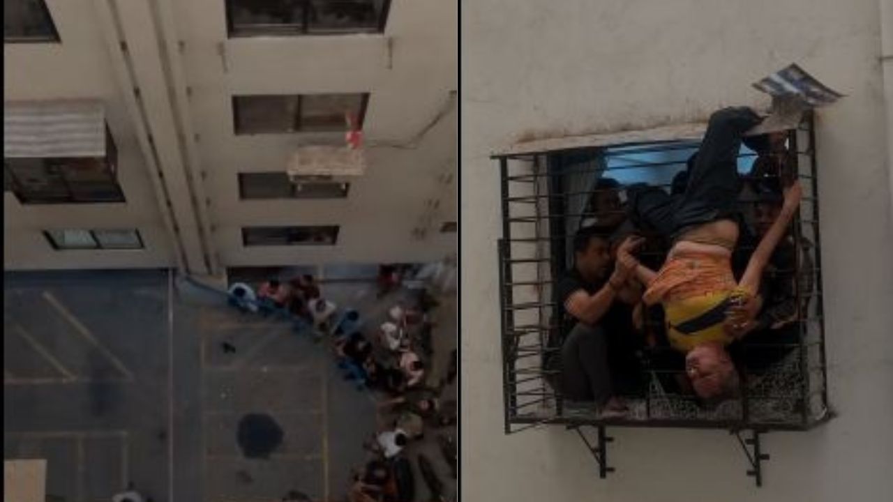 Video: నిద్రలో పదో అంతస్తు నుంచి పడిపోయిన వ్యక్తి.. కాలు 8వ అంతస్తు గ్రిల్‌లో ఇరుక్కుపోవడంతో..