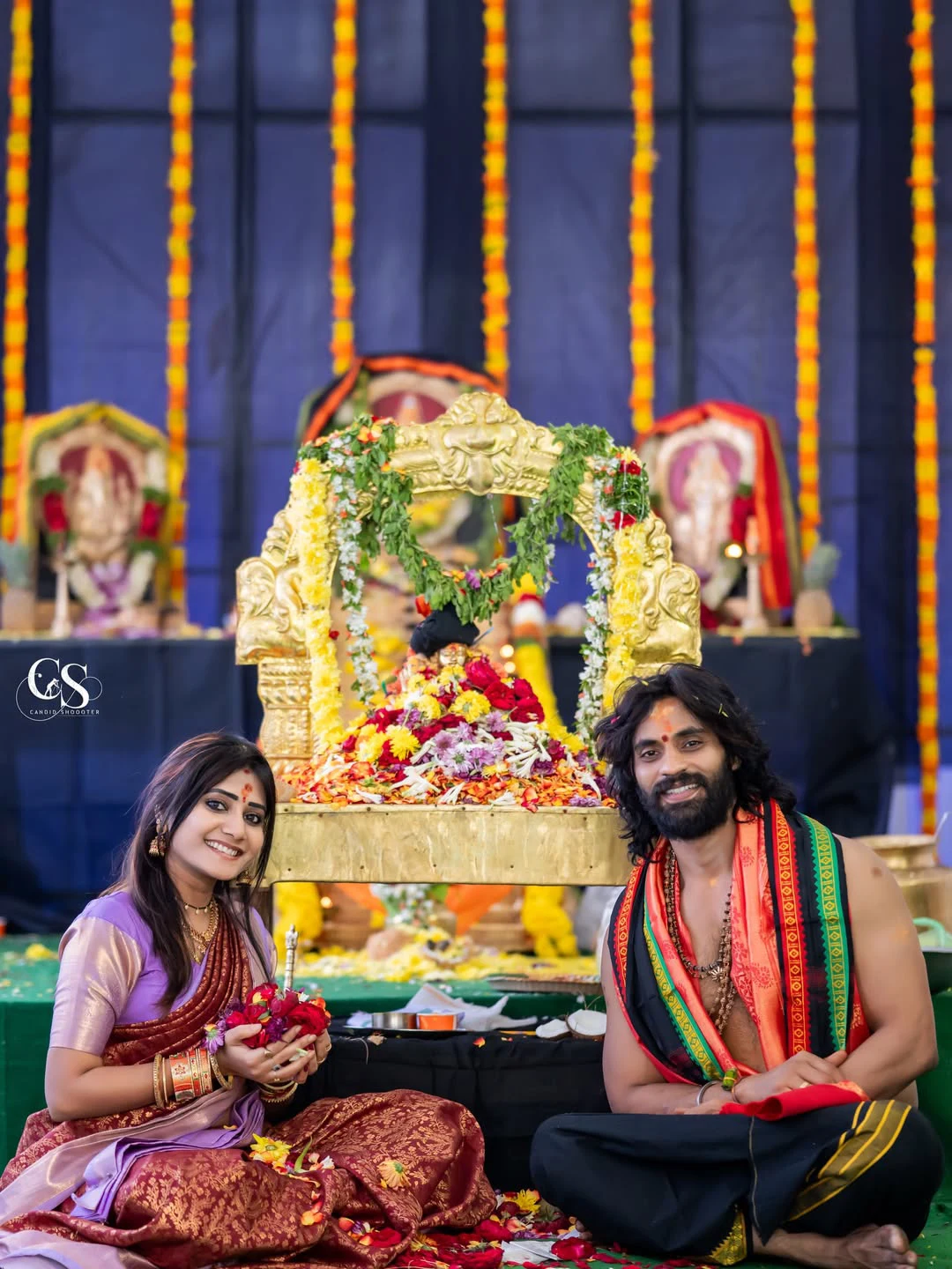 Vasanthi Krishnan her Husband Pawan Kalyan Performs Ayyappa Pooja