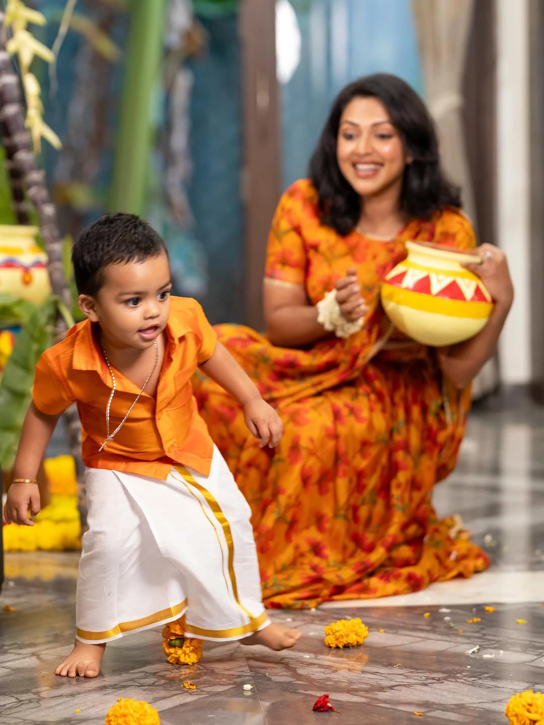 Amala Paul Sankranthi Special Photos with her Son