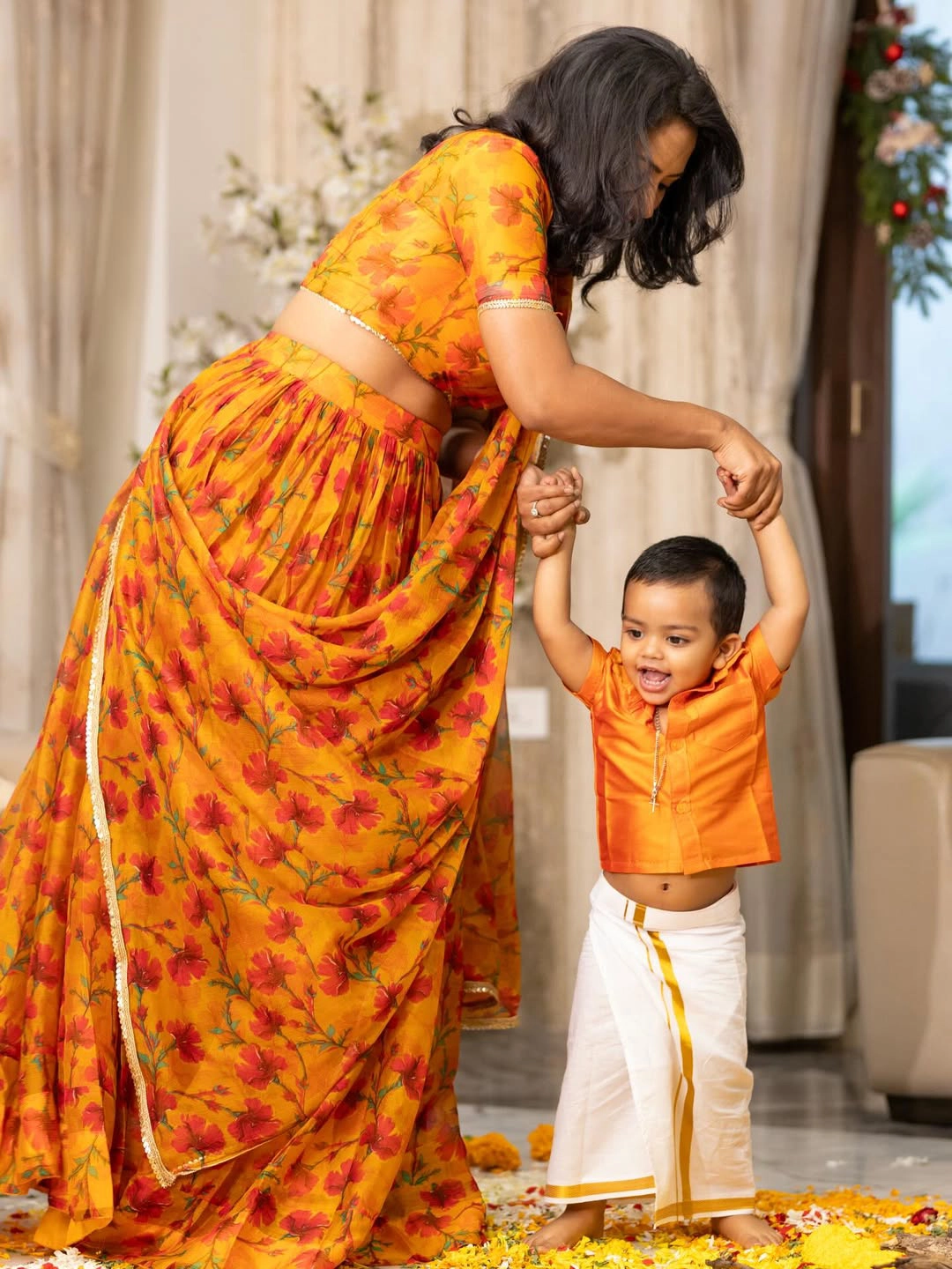 Amala Paul Sankranthi Special Photos with her Son