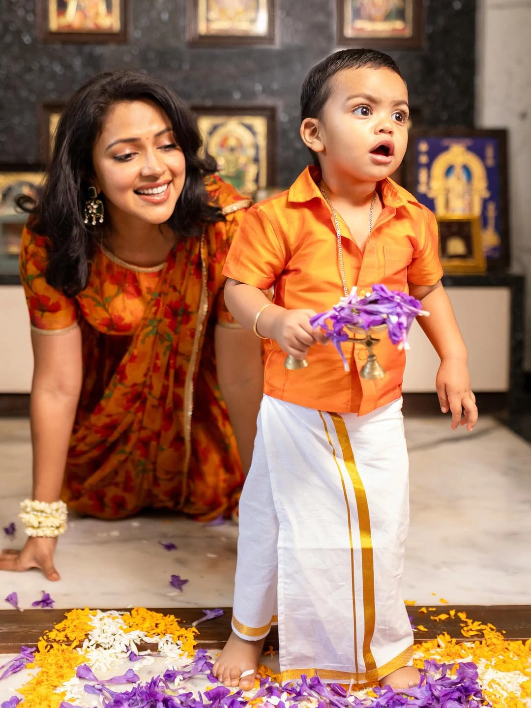 Amala Paul Sankranthi Special Photos with her Son