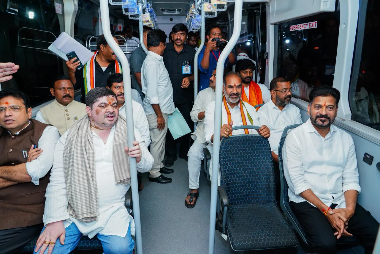 CM Revanth Reddy and Ministers Traveled in RTC Bus an Watched Phule Movie