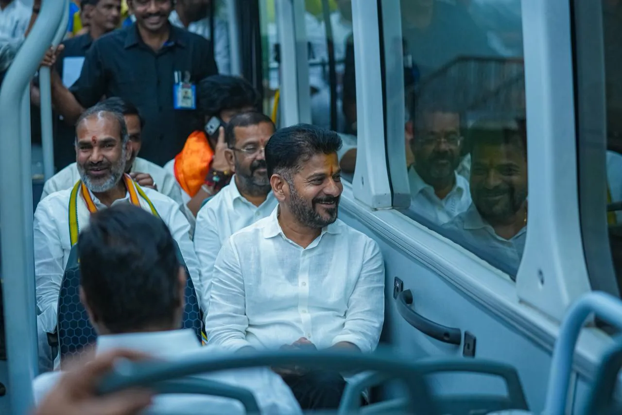 CM Revanth Reddy and Ministers Traveled in RTC Bus an Watched Phule Movie