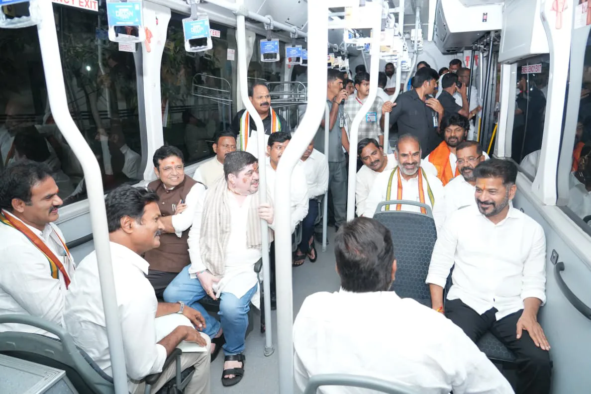 CM Revanth Reddy and Ministers Traveled in RTC Bus an Watched Phule Movie