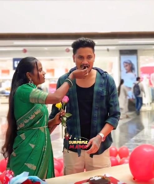 Jabardasth Faima Celebrate her Boyfriend Praveen Birthday