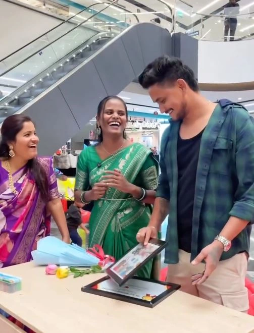 Jabardasth Faima Celebrate her Boyfriend Praveen Birthday