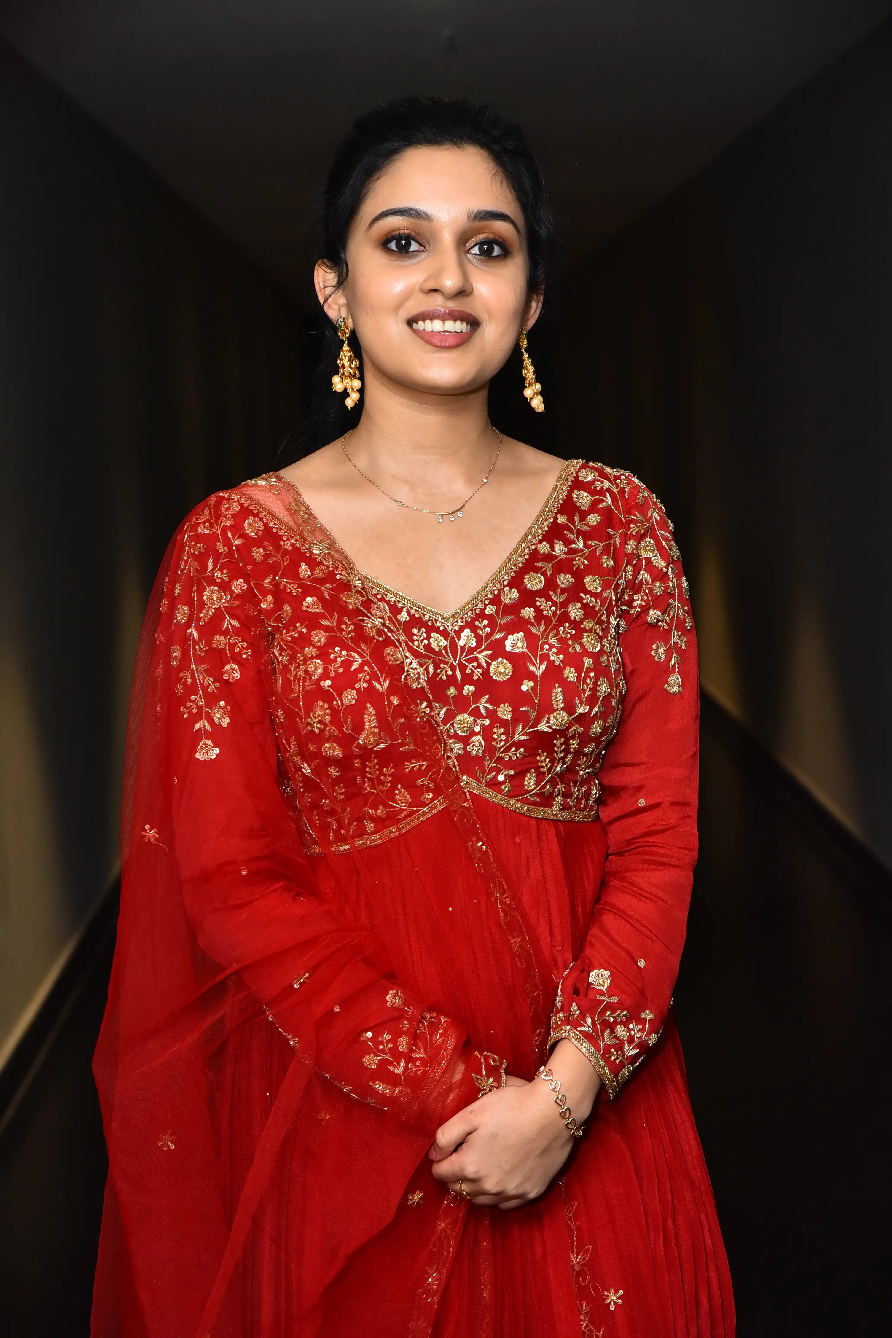 Nidhi Pradeep at Godavari gattupaina movie teaser launch event. (1)