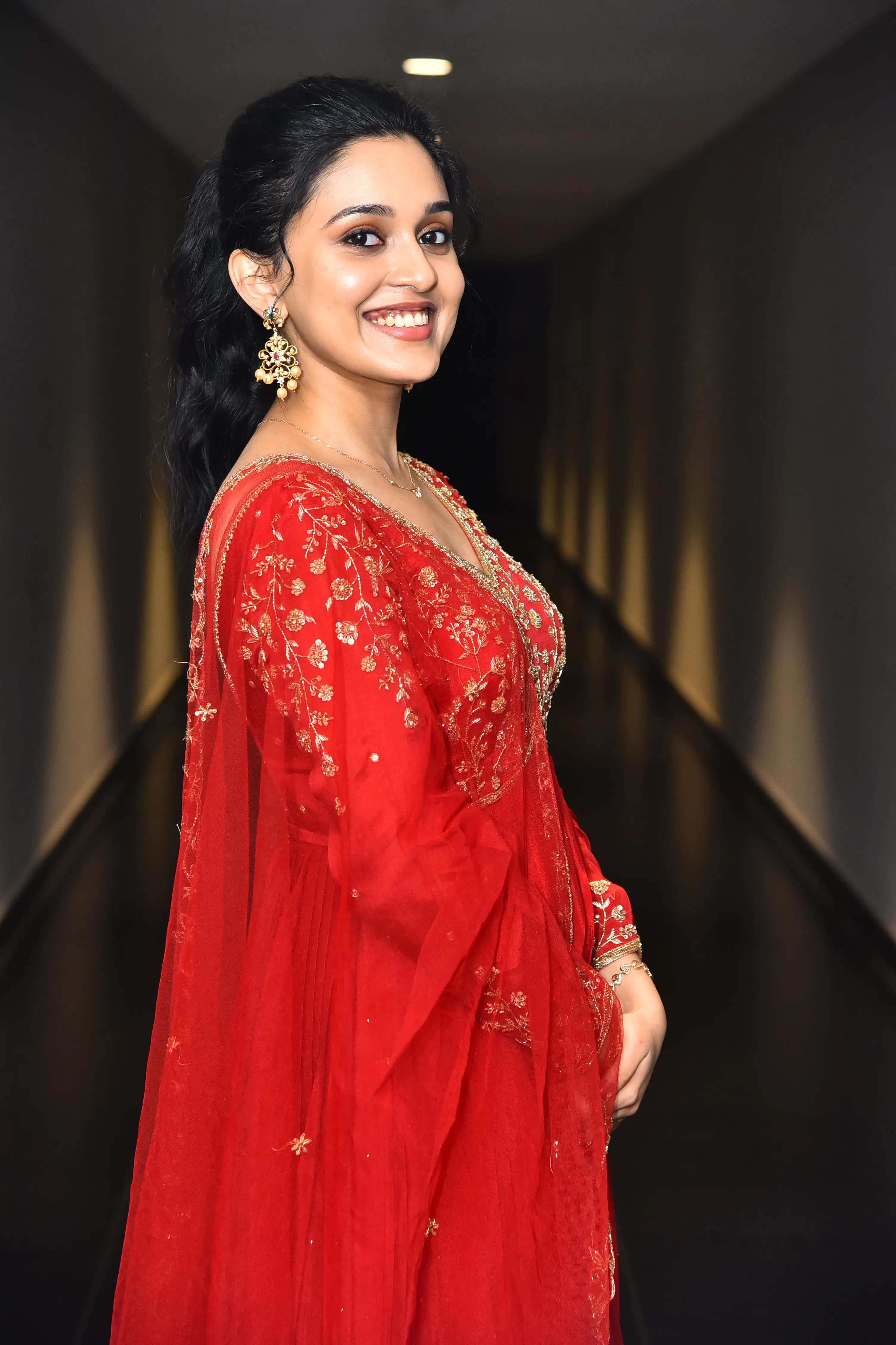 Nidhi Pradeep at Godavari gattupaina movie teaser launch event. (1)