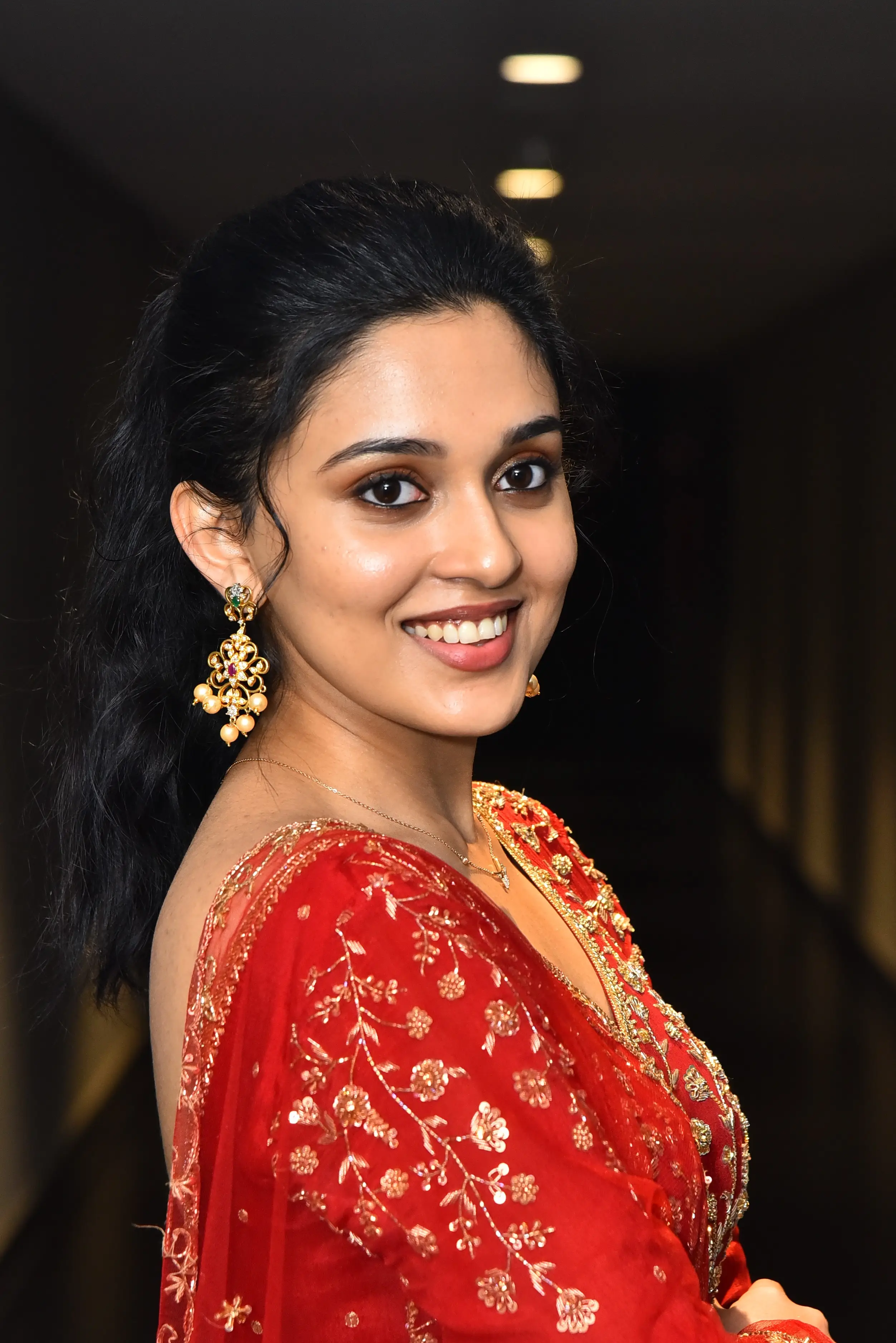 Nidhi Pradeep at Godavari gattupaina movie teaser launch event. (1)