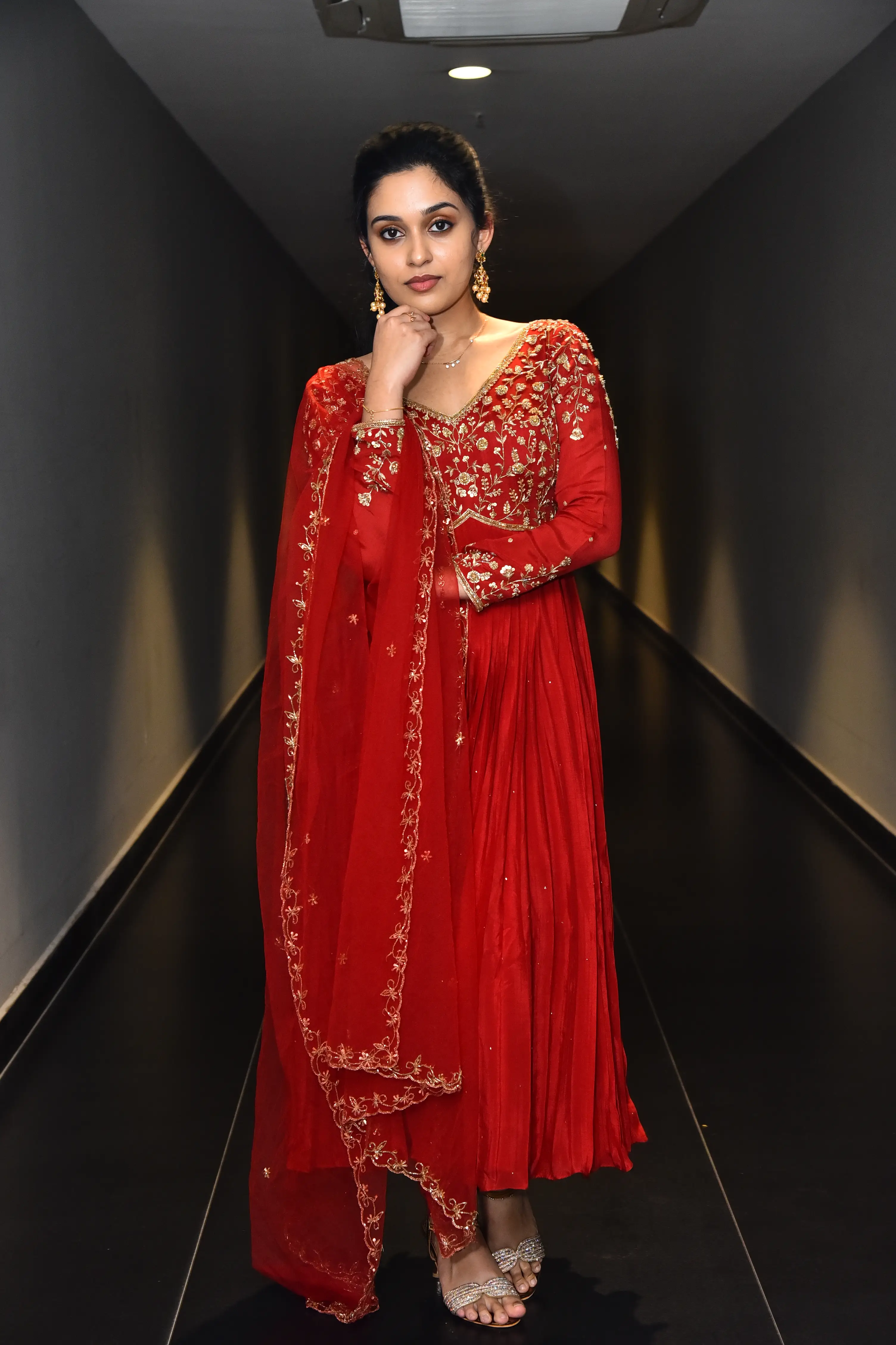 Nidhi Pradeep at Godavari gattupaina movie teaser launch event. (1)