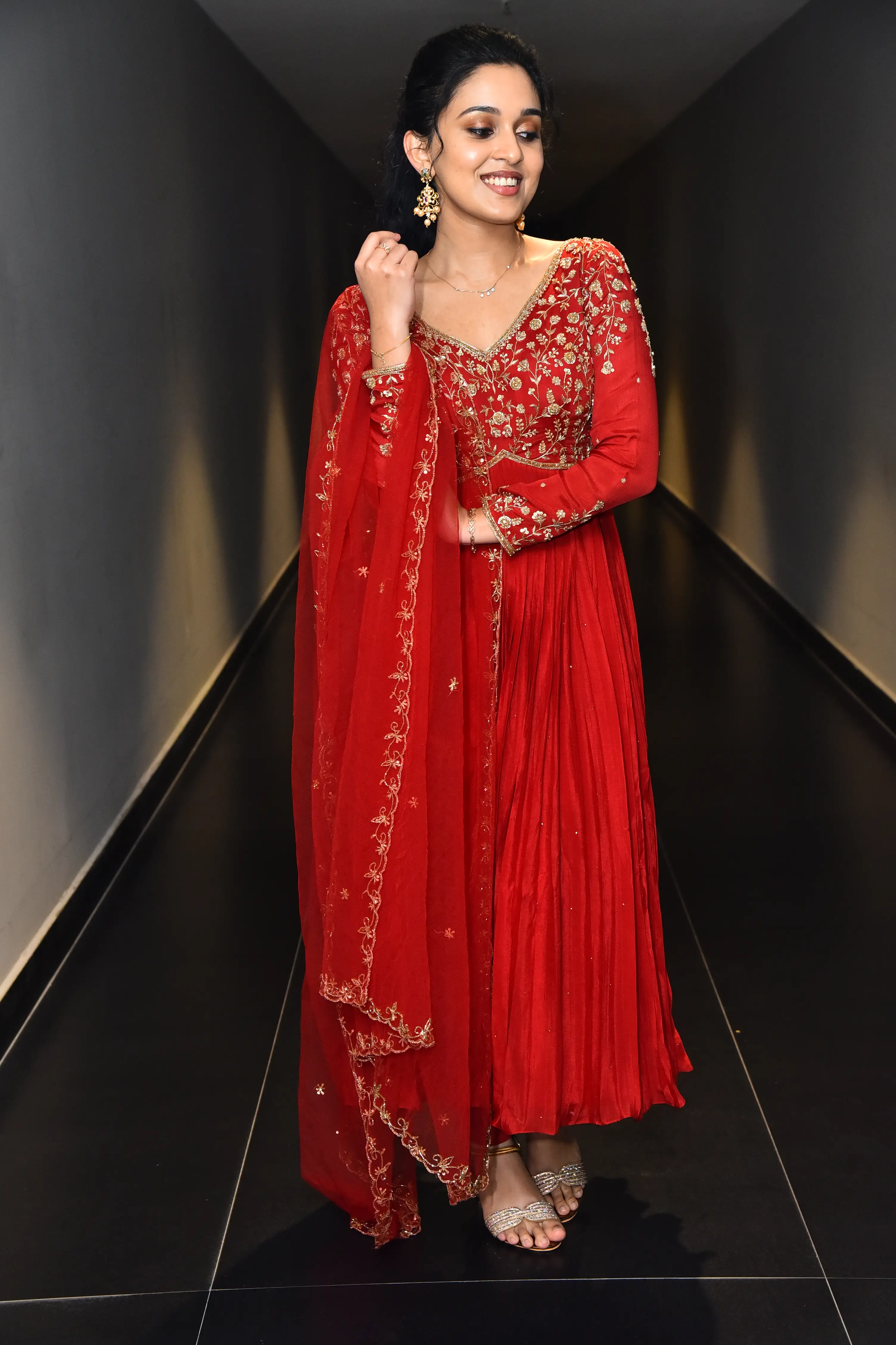 Nidhi Pradeep at Godavari gattupaina movie teaser launch event. (1)