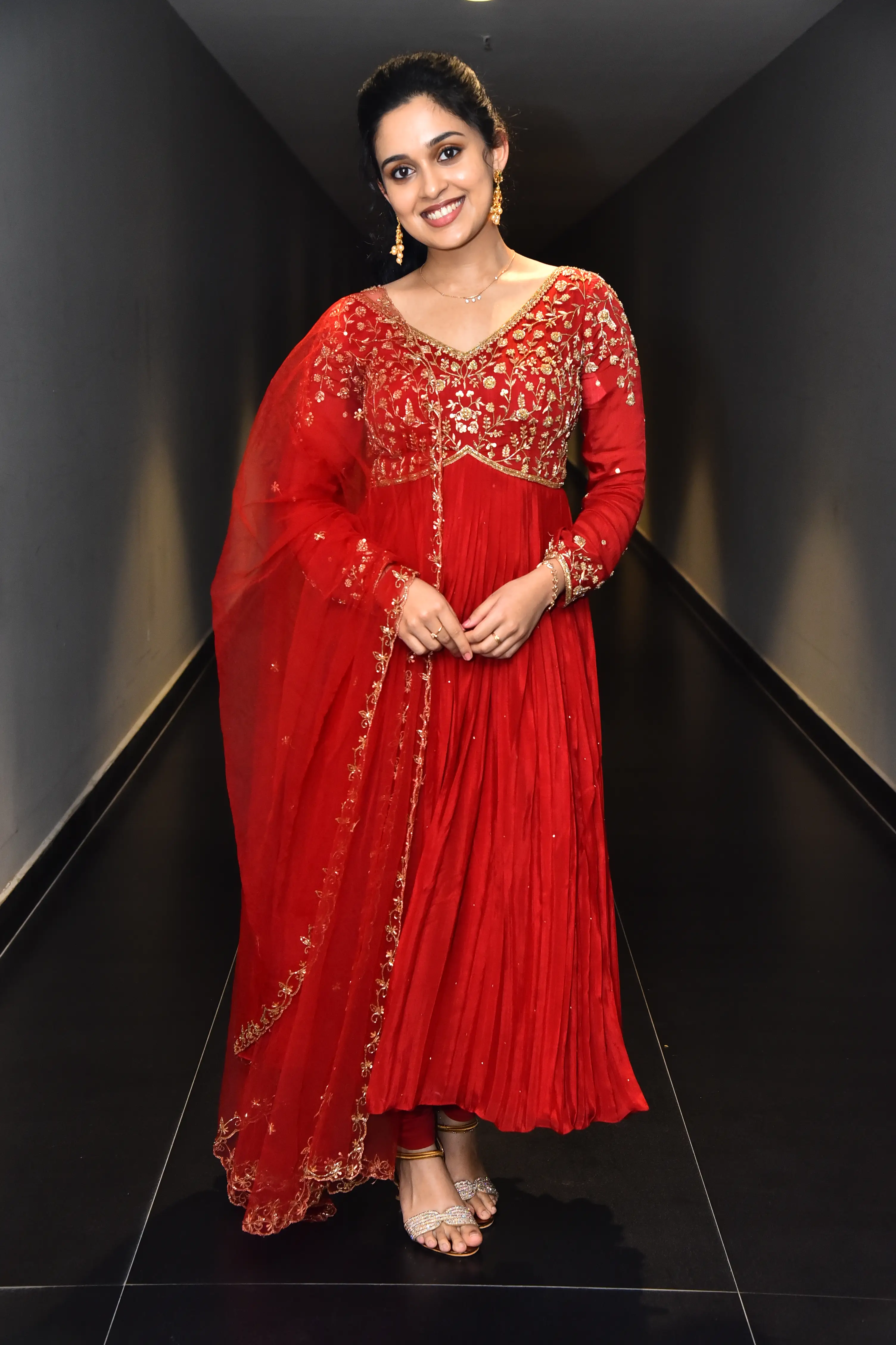 Nidhi Pradeep at Godavari gattupaina movie teaser launch event. (1)