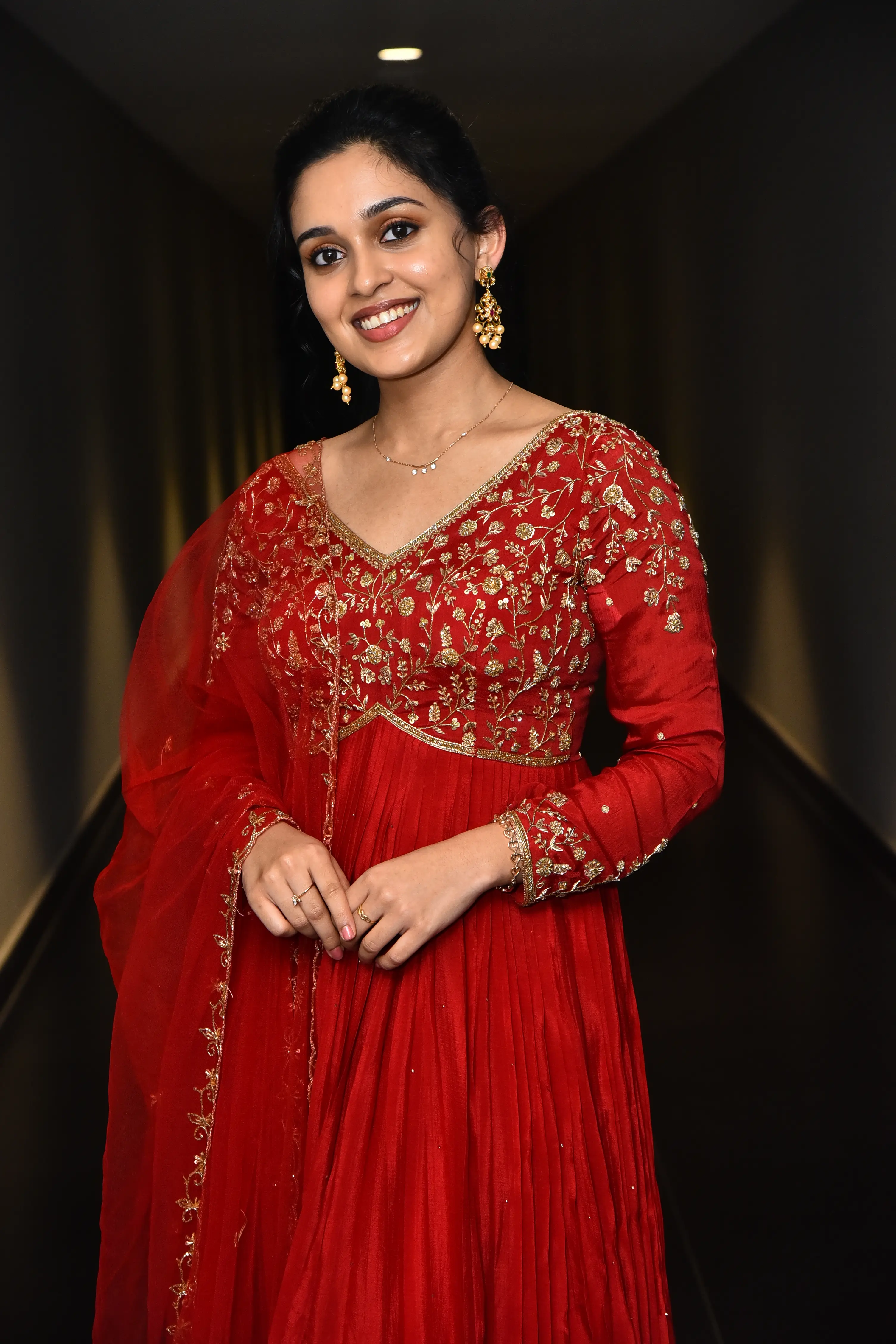 Nidhi Pradeep at Godavari gattupaina movie teaser launch event. (1)