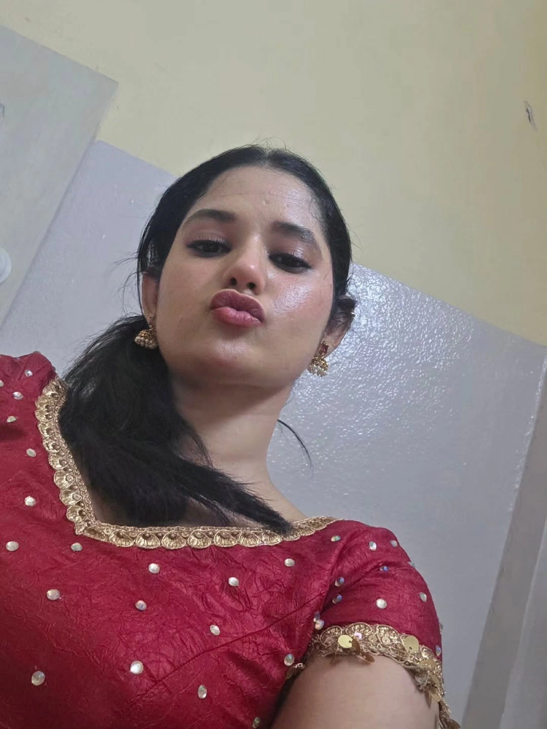 Ramya moksha Stunning Looks in Red Dress