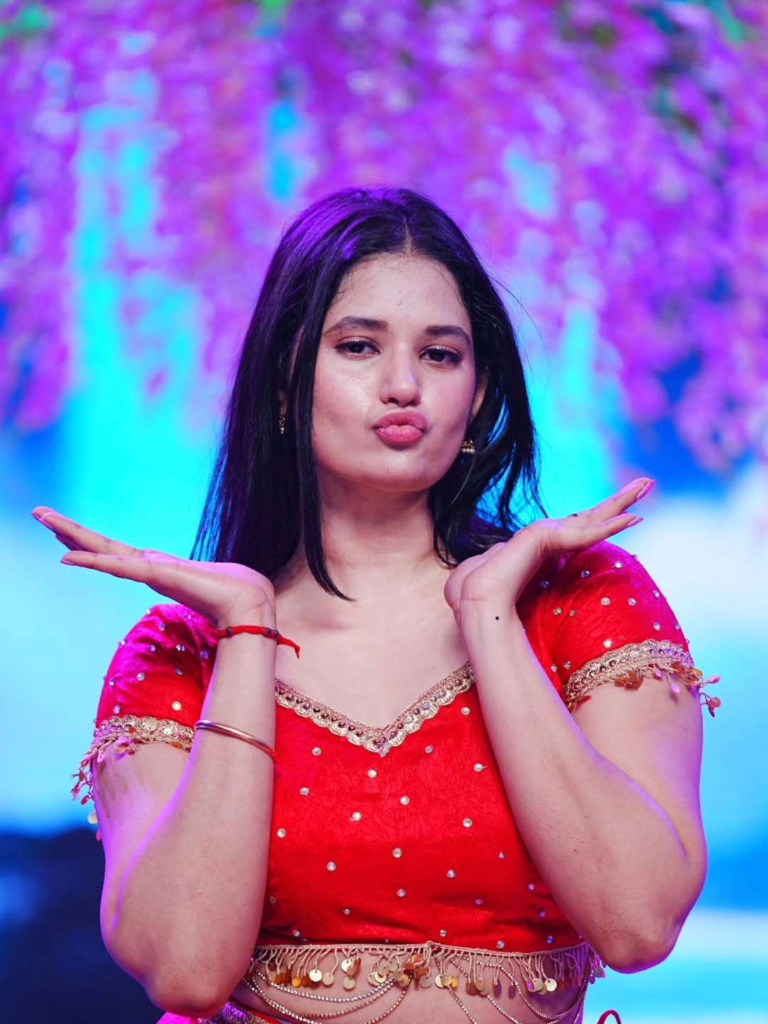 Ramya moksha Stunning Looks in Red Dress