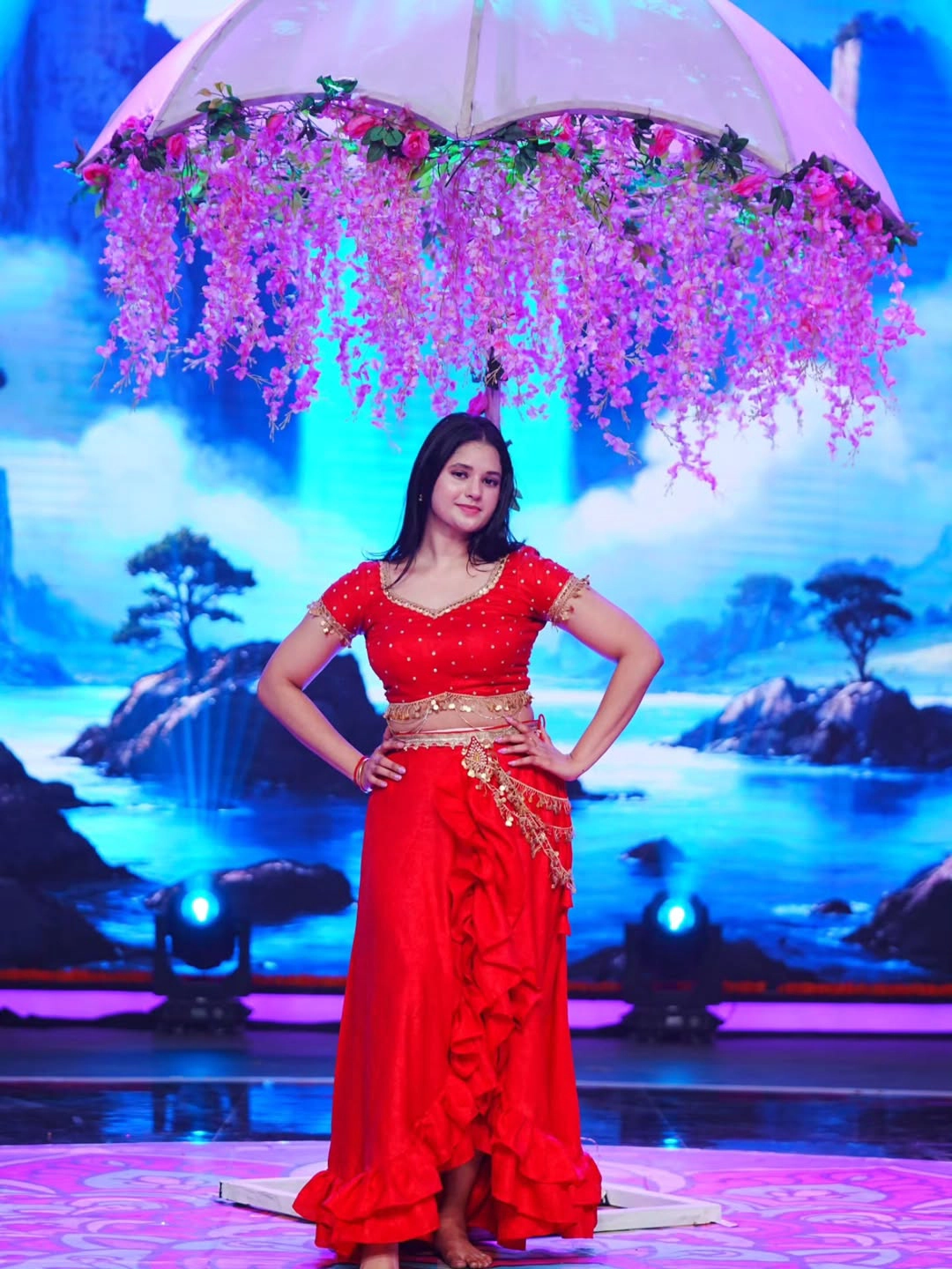 Ramya moksha Stunning Looks in Red Dress