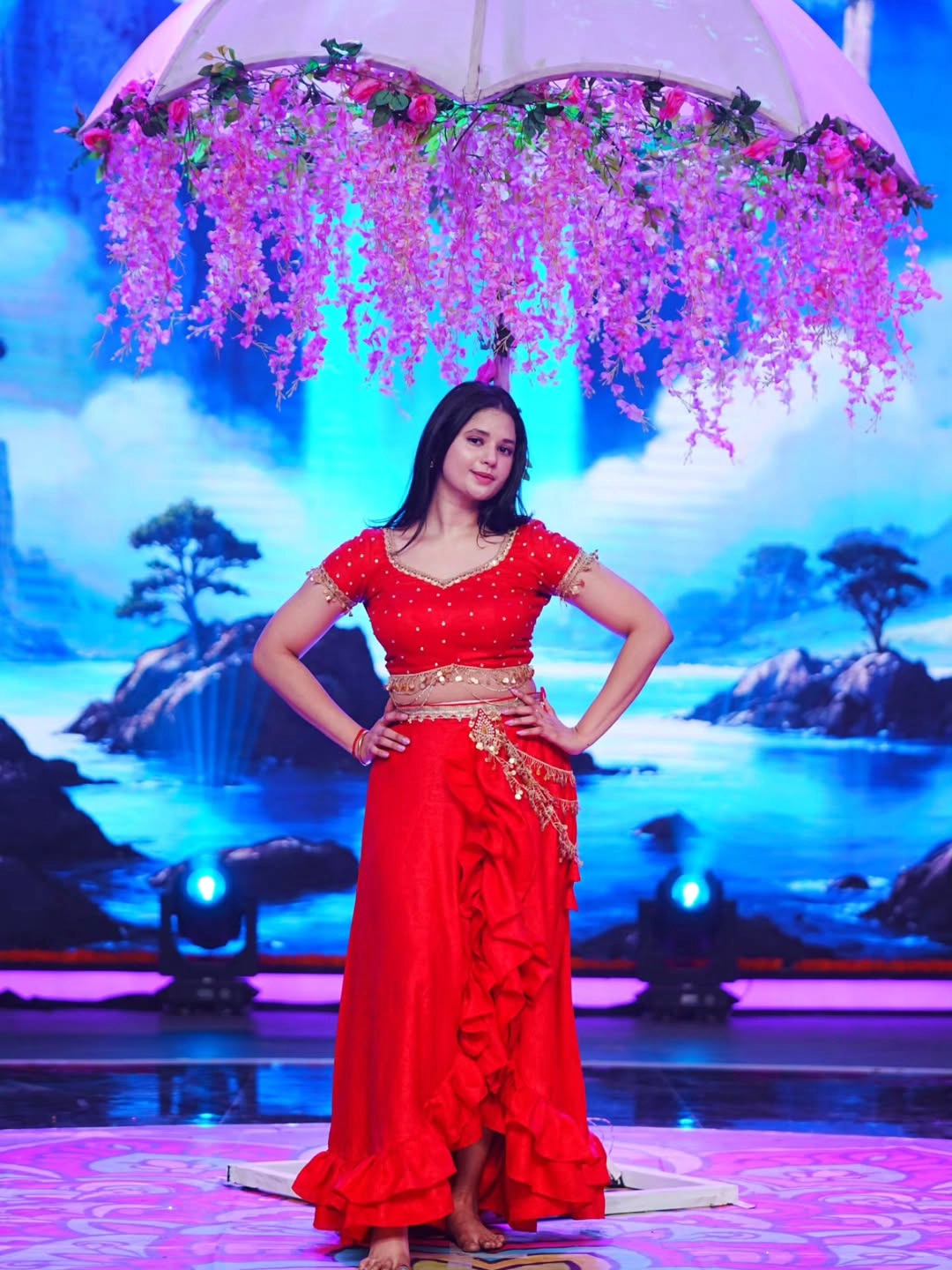 Ramya moksha Stunning Looks in Red Dress